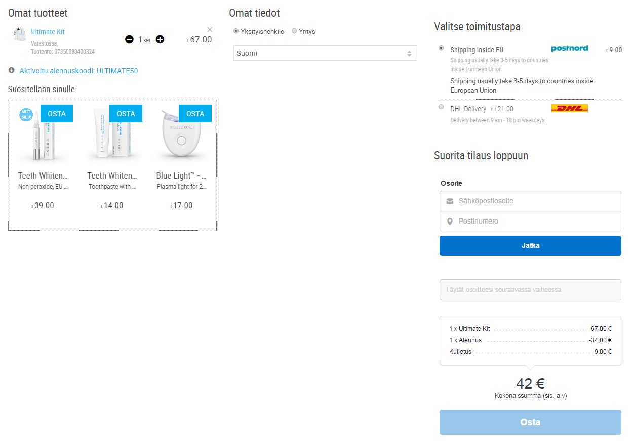 White One 50% alennus